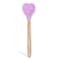 Heart Shaped Silicone Stirring Spoon with Wooden Handle Nonstick Ice Cream Scoop for Baking & Cooking