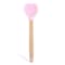 Heart Shaped Silicone Stirring Spoon with Wooden Handle Nonstick Ice Cream Scoop for Baking & Cooking