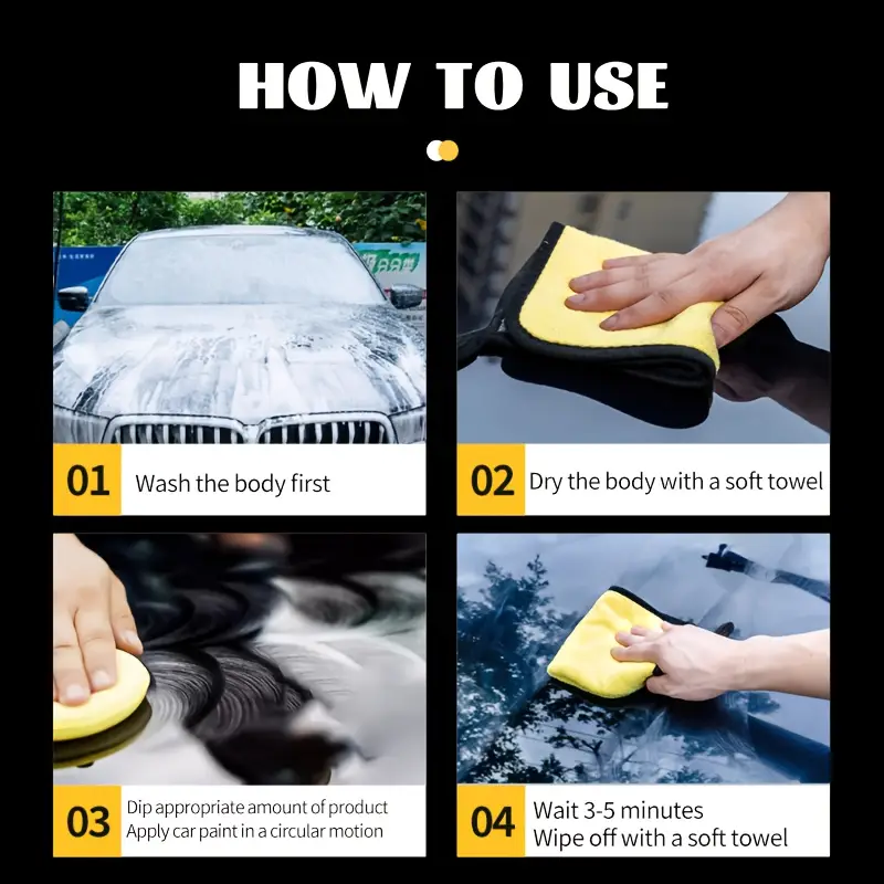 Premium Black Car Wax Long Lasting UV Protection & Mirror Shine for Dark Paint