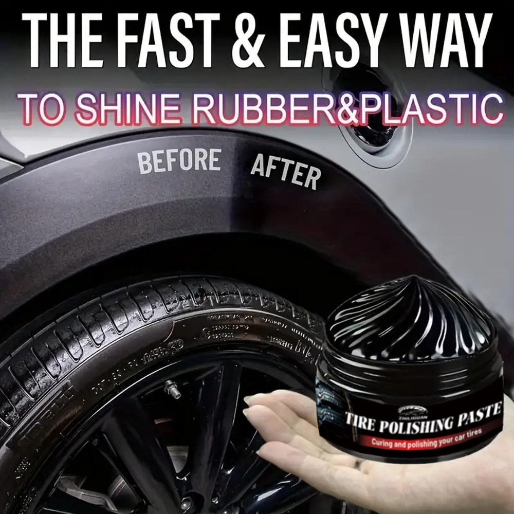 Deep Black Tire Shine Wax Tire Restorer For Gloss And Protection 1