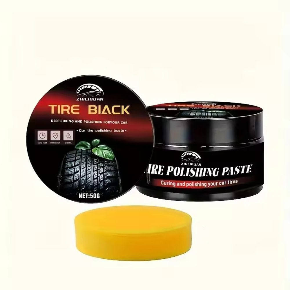 Deep Black Tire Shine Wax Tire Restorer For Gloss And Protection 5