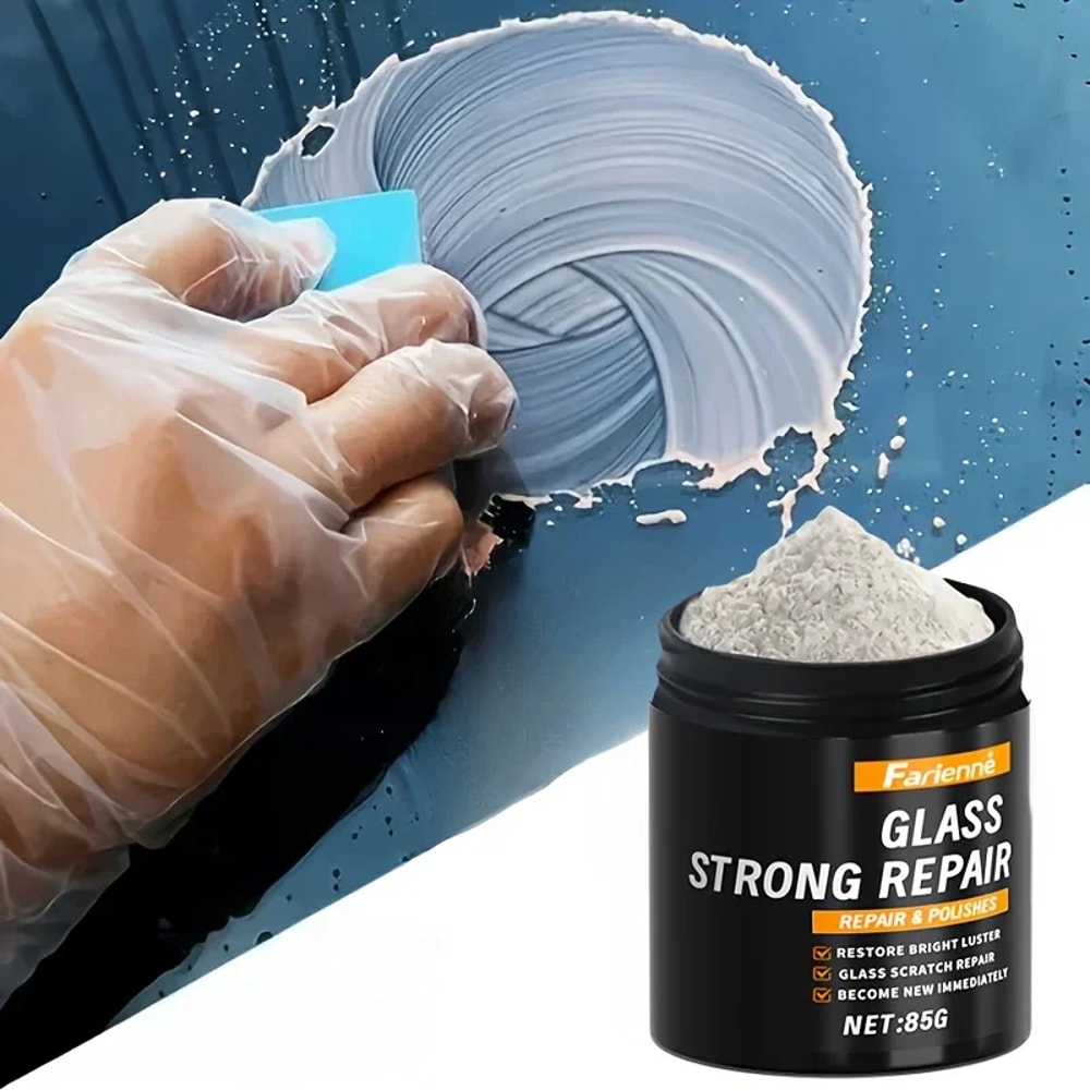 CrystalClear Glass Scratch Remover Powder for Windshield and Mirror Repair