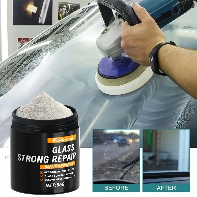 CrystalClear Glass Scratch Remover Powder for Windshield and Mirror Repair