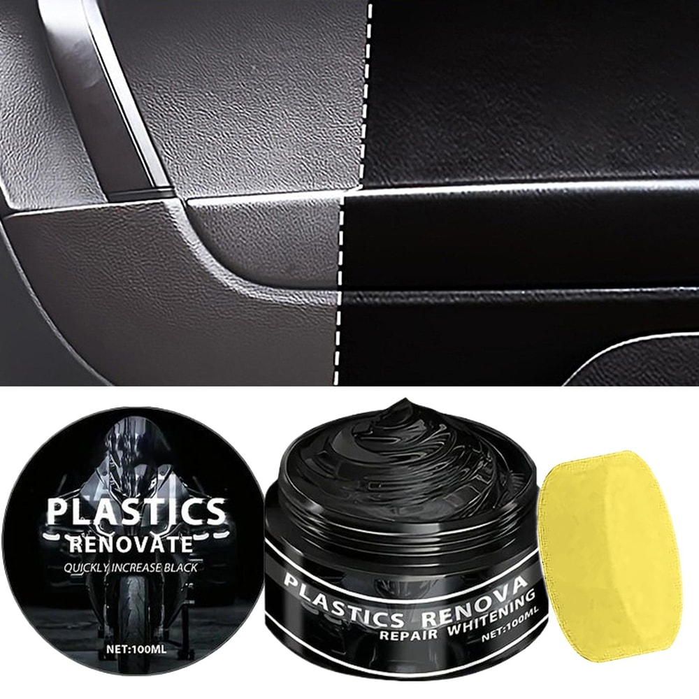 Black Trim Restorer For Cars Fast Drying Plastic And Rubber Shine Protector 0
