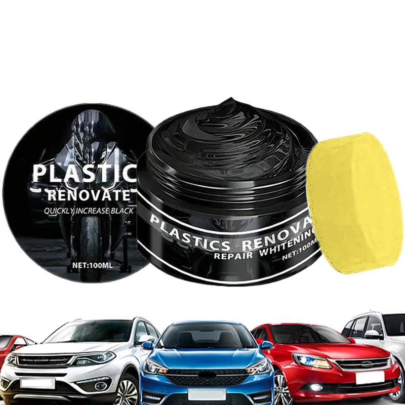 Black Trim Restorer For Cars Fast Drying Plastic And Rubber Shine Protector 1