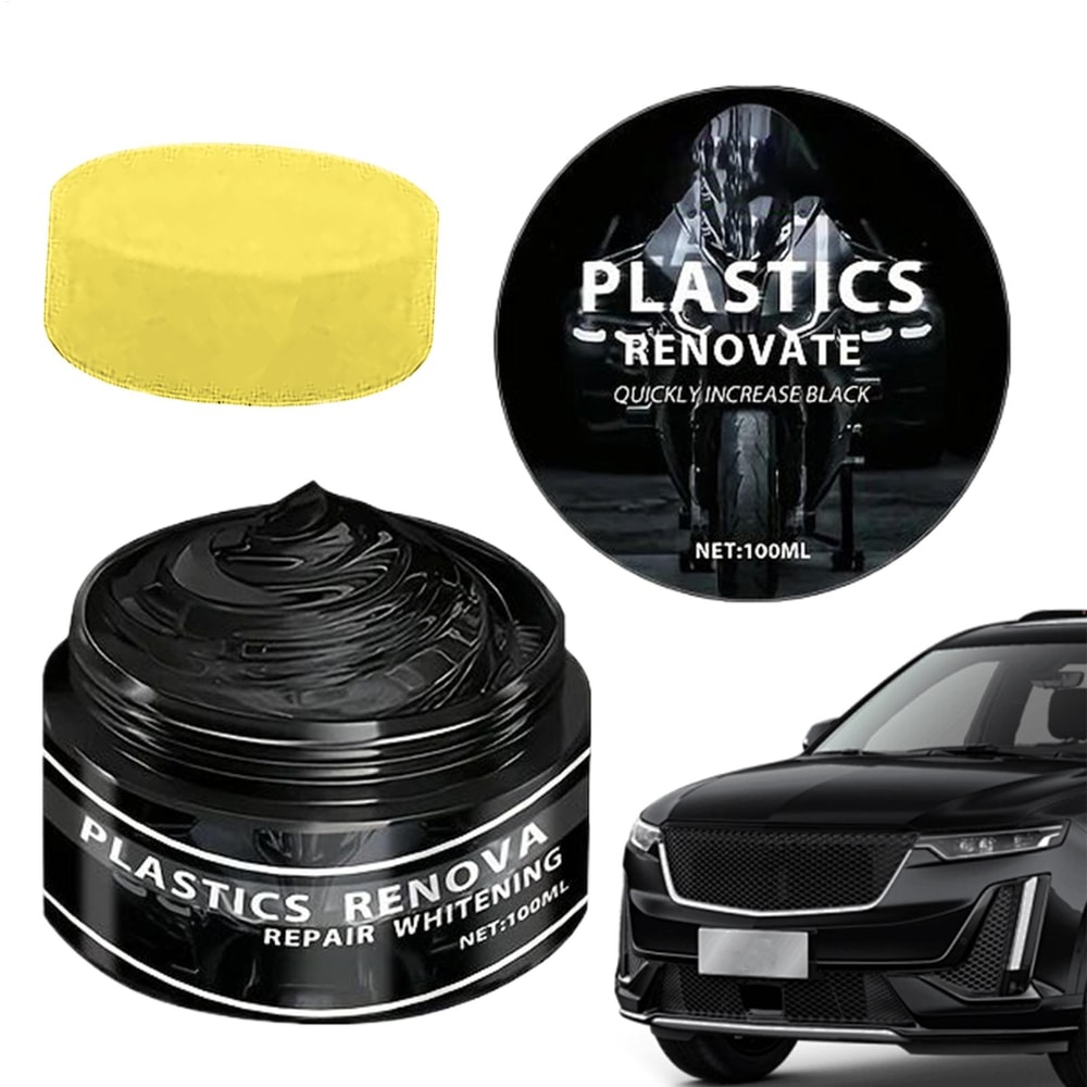 Black Trim Restorer For Cars Fast Drying Plastic And Rubber Shine Protector 3