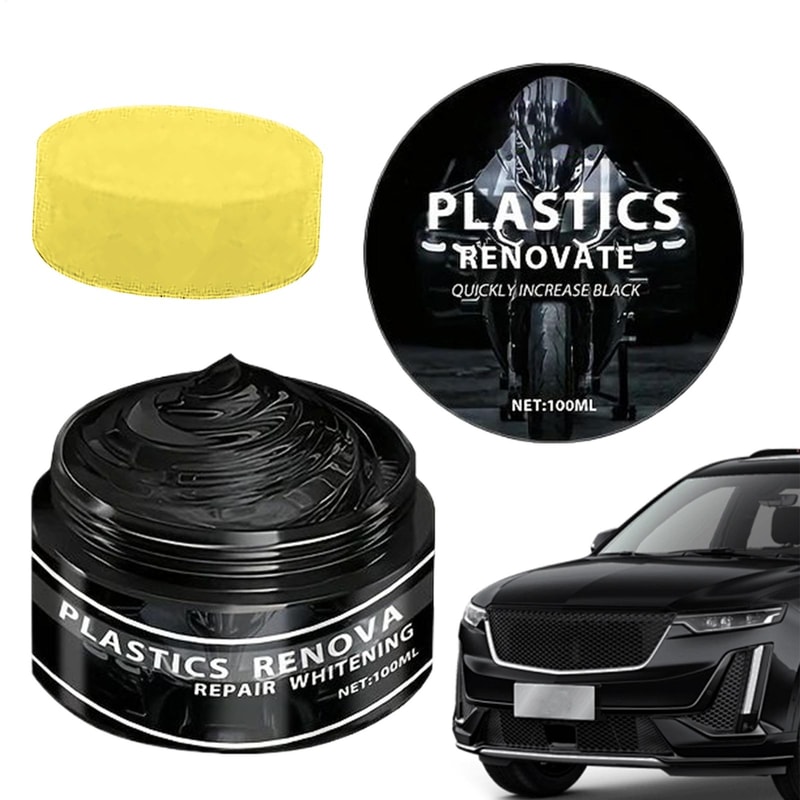 Black Trim Restorer For Cars Fast Drying Plastic And Rubber Shine Protector 3