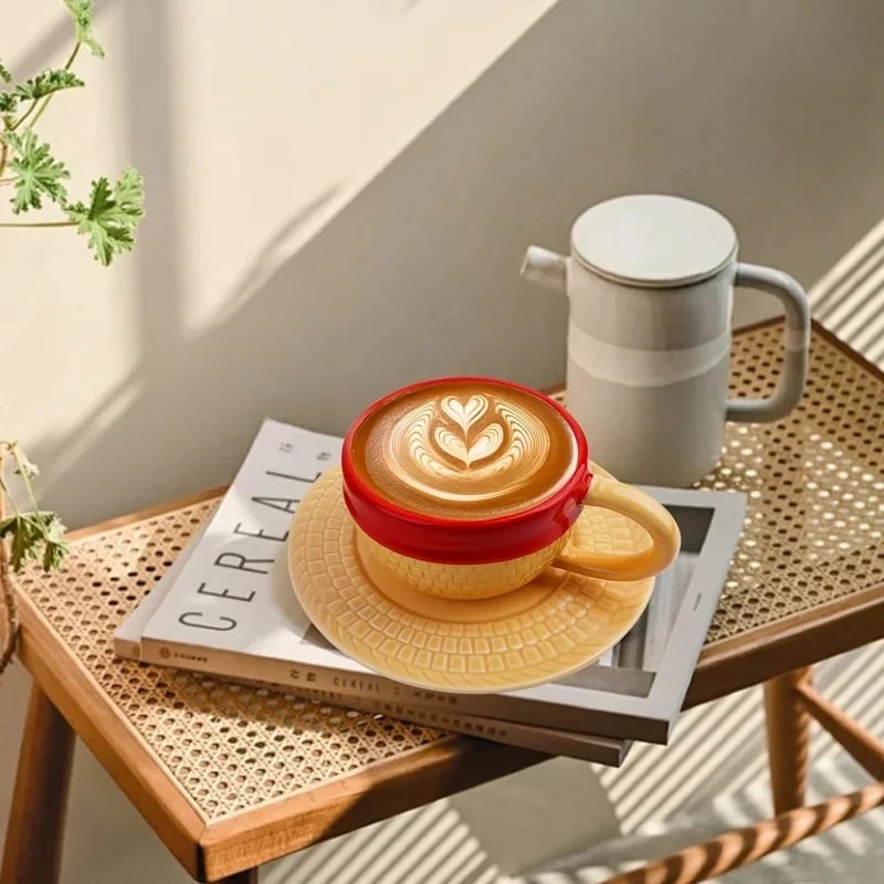 One Piece Hat Shaped Ceramic Mug with Saucer for Anime Fans