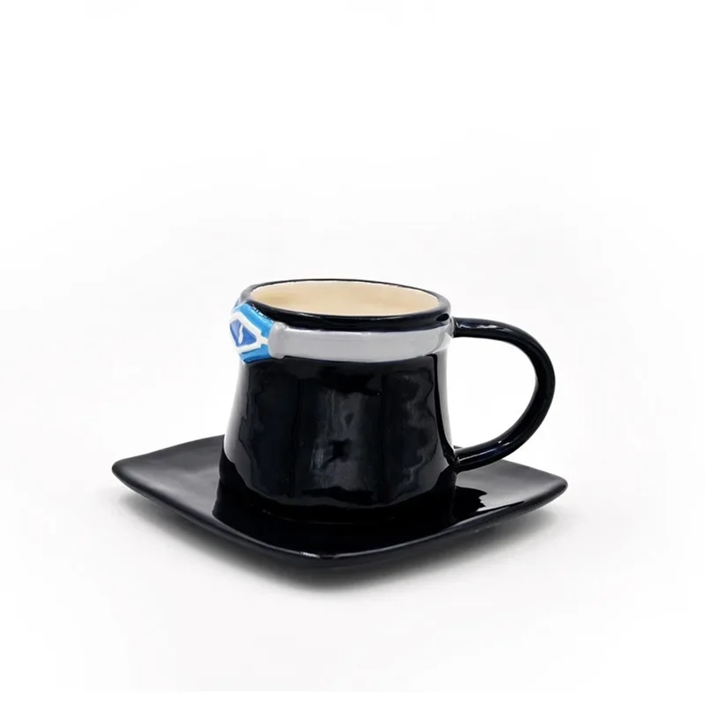 One Piece Hat Shaped Ceramic Mug with Saucer for Anime Fans
