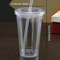 Clear Tumbler With Straw Double Wall Plastic Travel Tea Cup 1