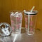 Cute Bow Tumbler Cup With Straw Lid Clear Iced Coffee Water Bottle 0