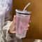 Cute Bow Tumbler Cup With Straw Lid Clear Iced Coffee Water Bottle 1