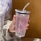 Cute Bow Tumbler Cup With Straw Lid Clear Iced Coffee Water Bottle 1