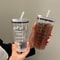 Cute Bow Tumbler Cup With Straw Lid Clear Iced Coffee Water Bottle 2
