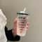 Cute Bow Tumbler Cup With Straw Lid Clear Iced Coffee Water Bottle 7