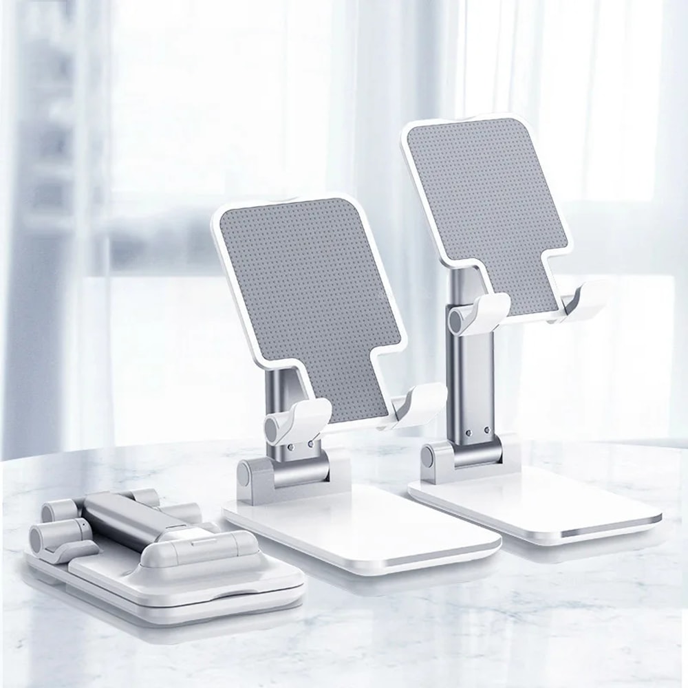Foldable Adjustable Phone Holder for Bed and Desk with Telescopic Overhead Stand
