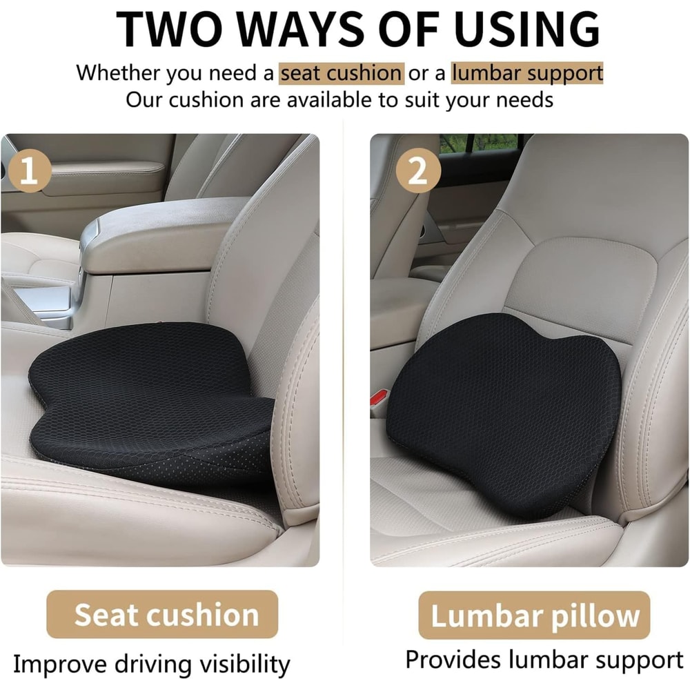 Memory Foam Car Seat Cushion For Sciatica And Lower Back Relief 1