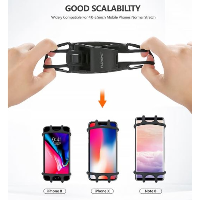 Universal Bike Phone Holder Silicone Handlebar Phone Mount For Bicycle Motorcycle And E Bike 4