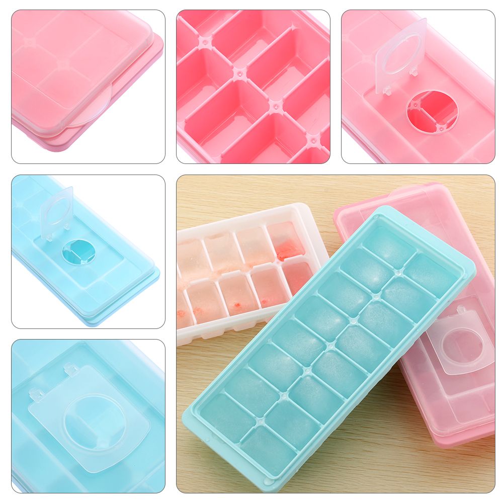 Covered Ice Cube Tray With Lid Reusable Freezer Cube Mold For Jelly And Drinks 1