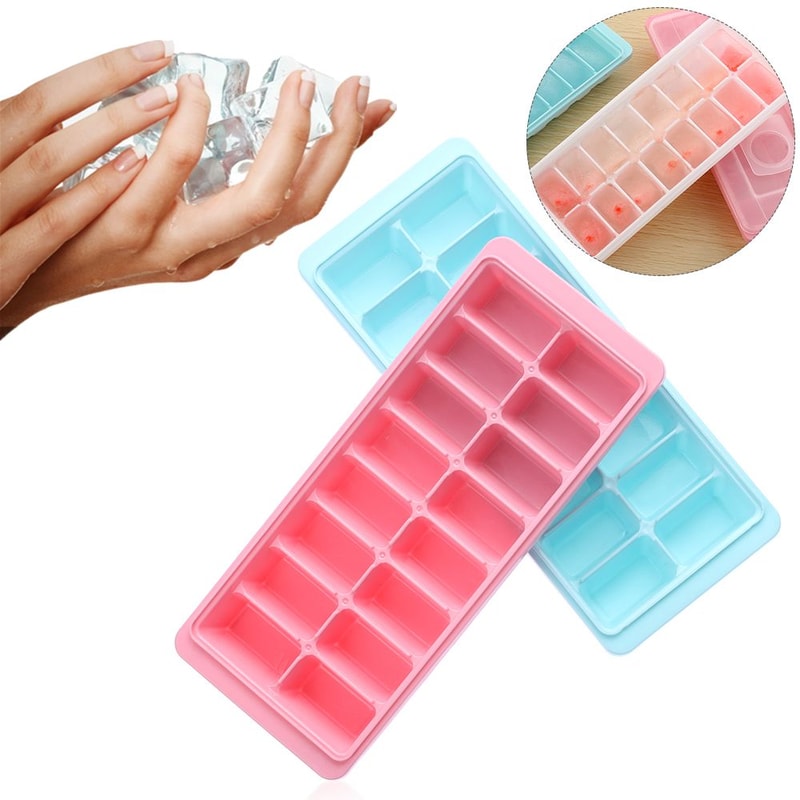 Covered Ice Cube Tray With Lid Reusable Freezer Cube Mold For Jelly And Drinks 3