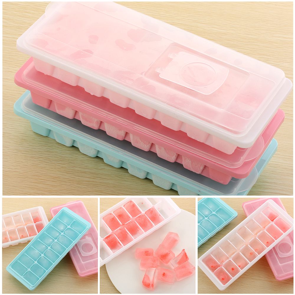 Covered Ice Cube Tray With Lid Reusable Freezer Cube Mold For Jelly And Drinks 4