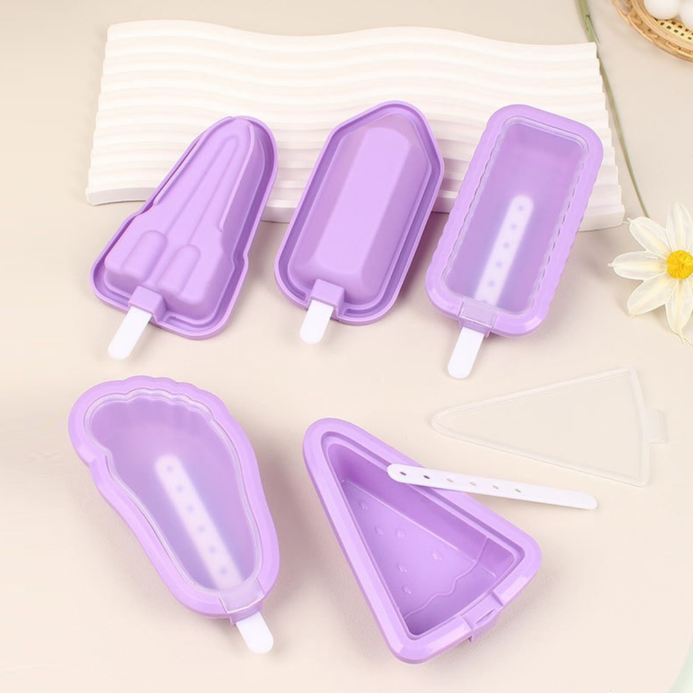 Silicone Popsicle Mold Set Multi-Shape Ice Cream Maker for Homemade Frozen Treats