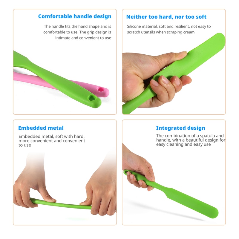 Food Grade Silicone Spatula Cake Scraper Heat Resistant Frosting Spatula 4