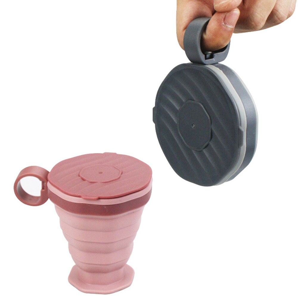 Collapsible Travel Cup With Lid Portable Folding Coffee And Mouthwash Cup 4