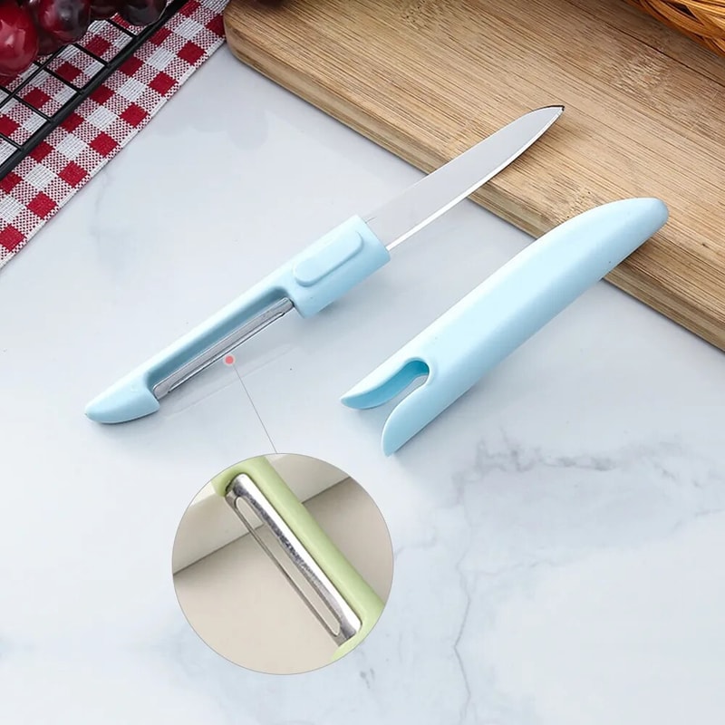 Folding Vegetable Peeler And Fruit Peeler Knife Stainless Steel Portable Kitchen Tool 4