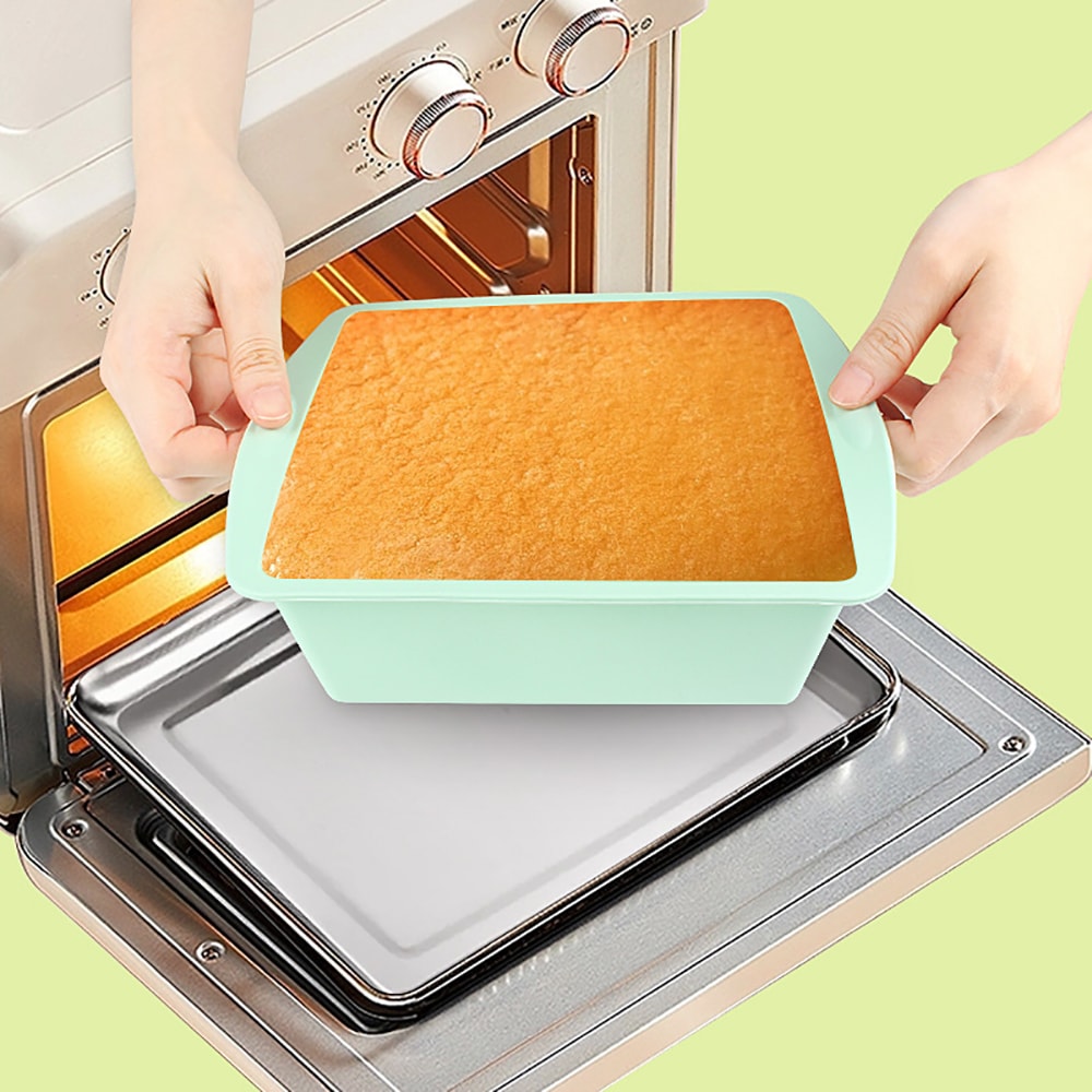 Easy Release Silicone Cake Pan Square Baking Pan for Cakes Brownies and DIY Desserts