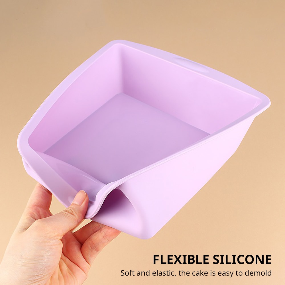 Easy Release Silicone Cake Pan Square Baking Pan for Cakes Brownies and DIY Desserts