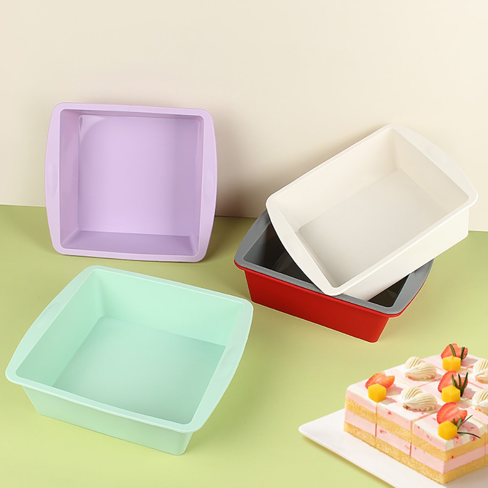 Easy Release Silicone Cake Pan Square Baking Pan for Cakes Brownies and DIY Desserts