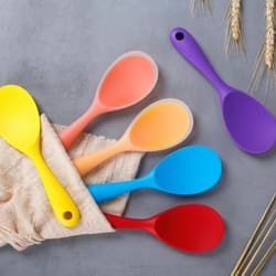 heat resistant silicone cooking spoon for nonstick cookware and rice serving