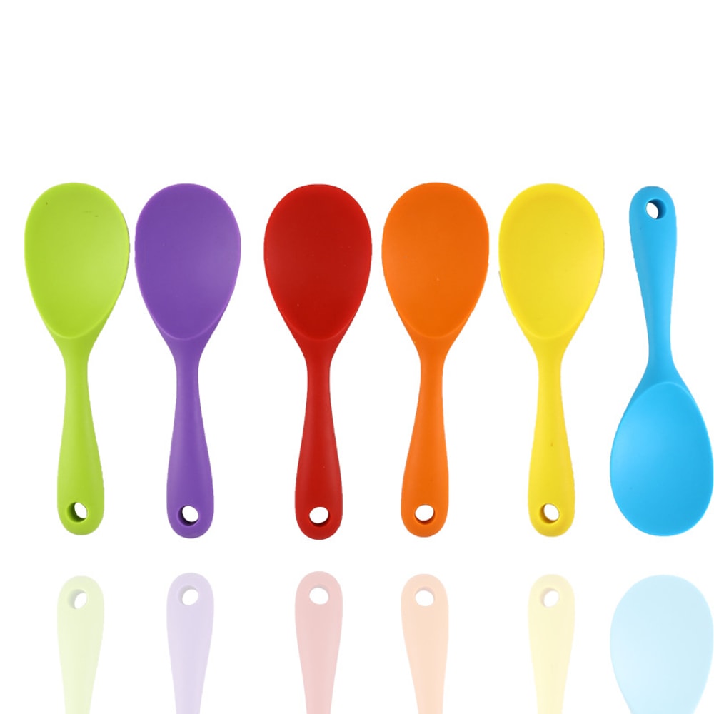 Heat Resistant Silicone Cooking Spoon For Nonstick Cookware And Rice Serving 1