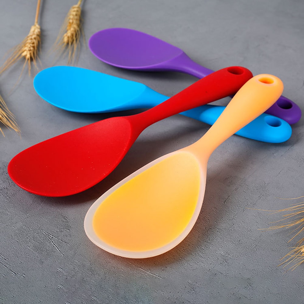 Heat Resistant Silicone Cooking Spoon For Nonstick Cookware And Rice Serving 2
