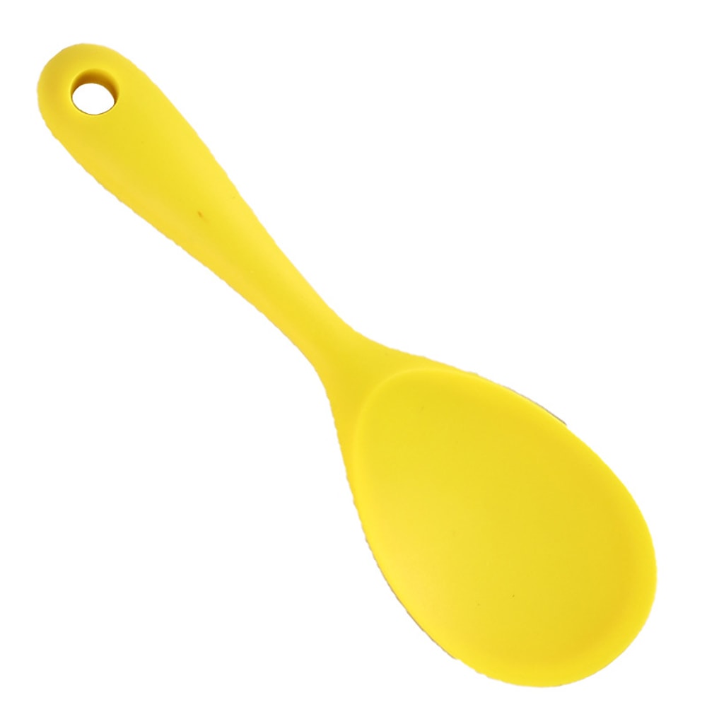 Heat Resistant Silicone Cooking Spoon For Nonstick Cookware And Rice Serving 6