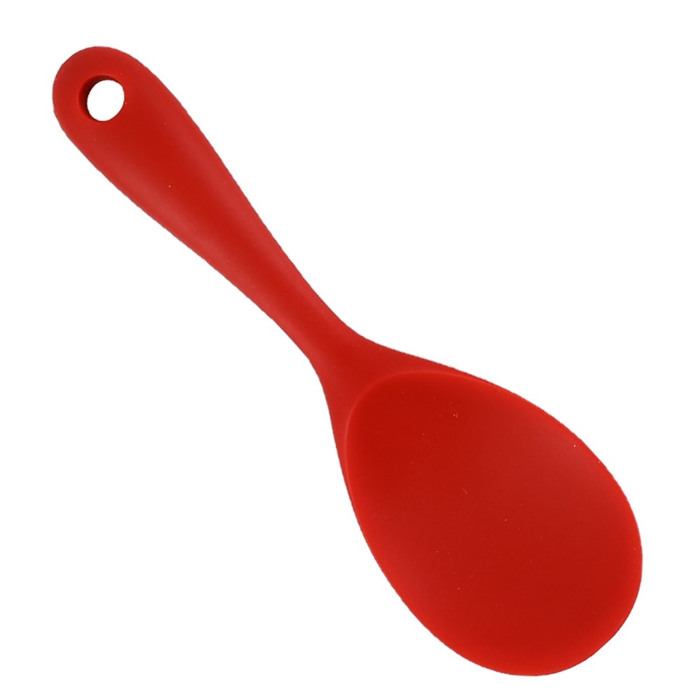 Heat Resistant Silicone Cooking Spoon For Nonstick Cookware And Rice Serving 9