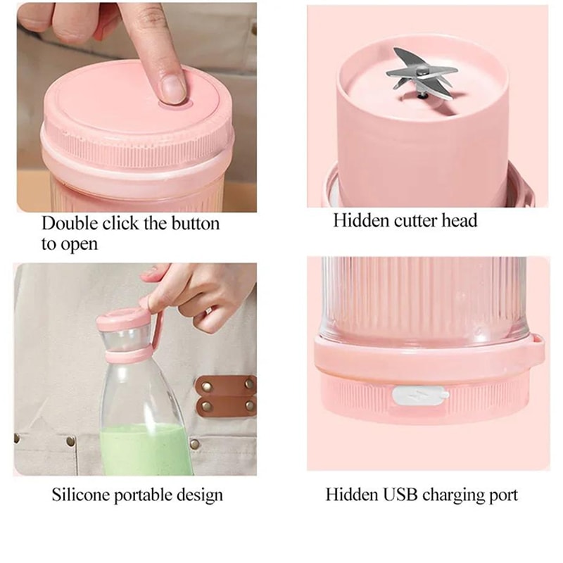 FreshBlend Portable Blender Bottle USB Rechargeable Personal Smoothie Blender