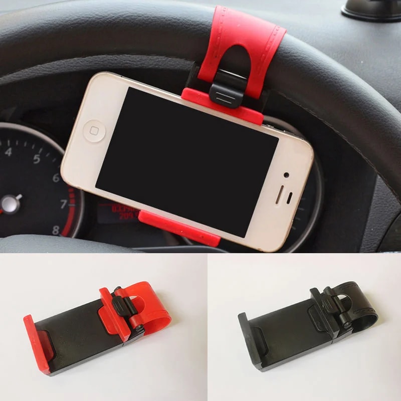 Car Steering Wheel Phone Holder Mount Clip For Bike GPS Navigation 0