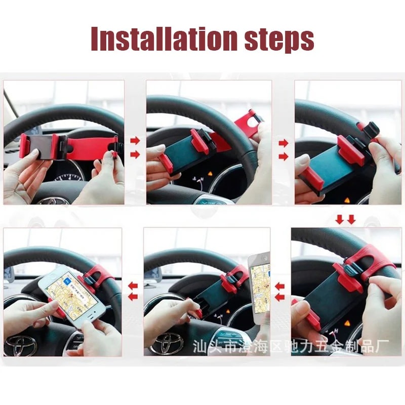 Car Steering Wheel Phone Holder Mount Clip For Bike GPS Navigation 2