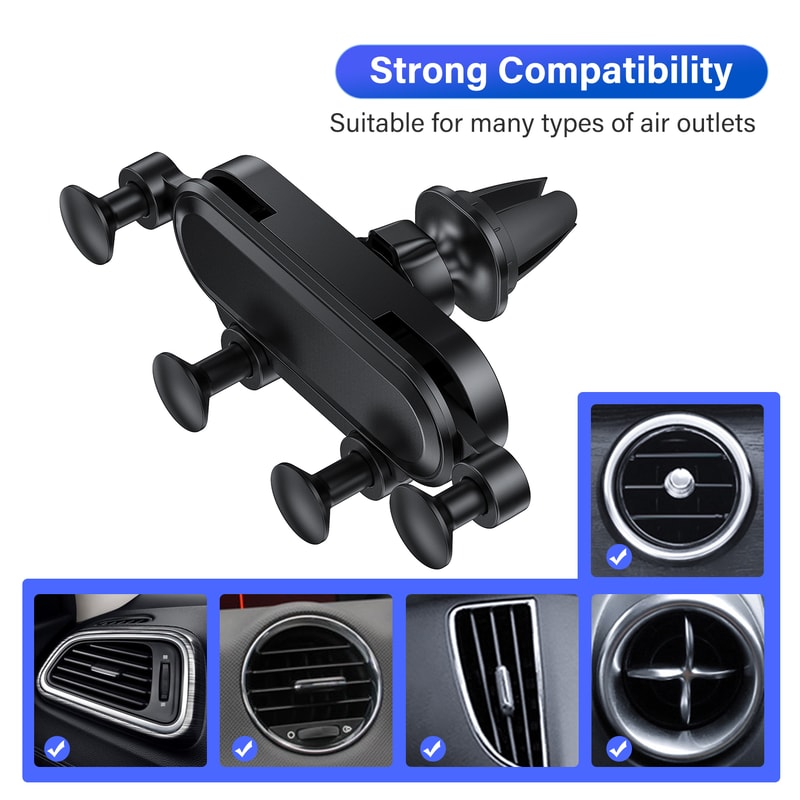 Gravity Car Phone Holder Air Vent Mount for Mobile Phones and GPS Devices