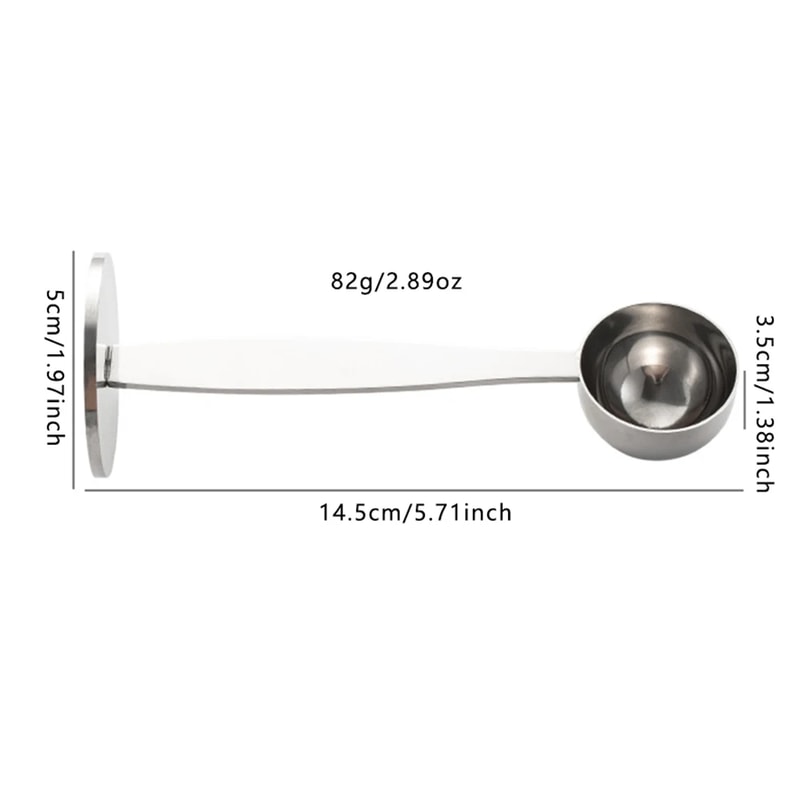 Coffee Scoop Stainless Steel Measuring Spoon with Pressed Bottom for Coffee Grinding & Pressing