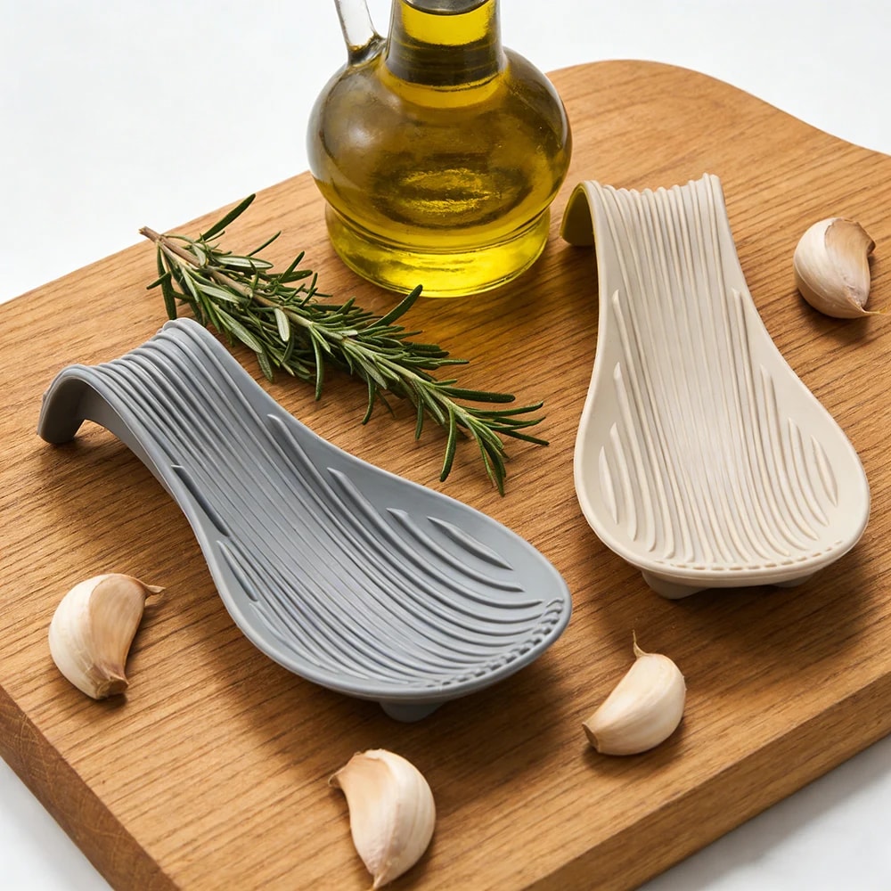 Silicone Heat Resistant Spoon Holder Placemat Non Slip Insulated Cutlery Rest For Kitchen 2