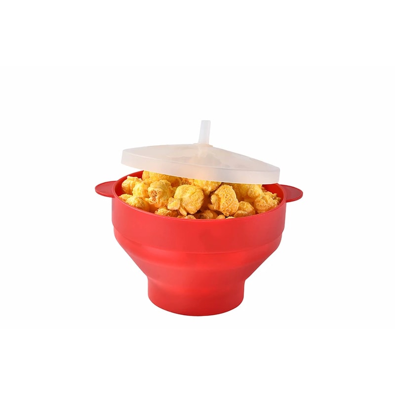 Microwave Popcorn Bowl Silicone DIY Popcorn Maker With Lid Fruit Dish Chips Bucket High Quality Kit 7