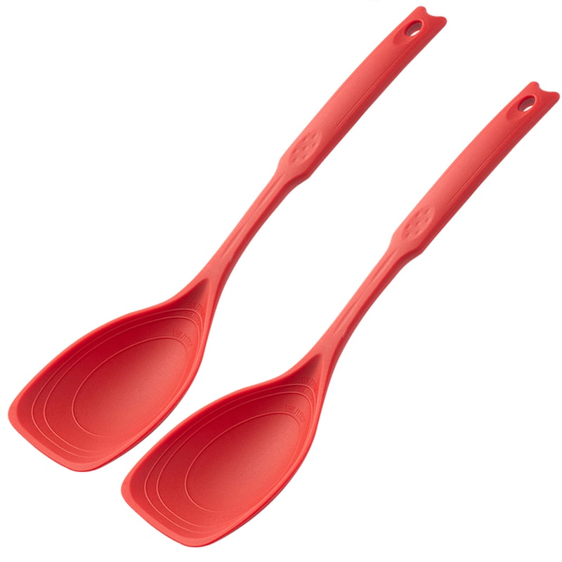 Silicone Mixing Spoon with Non Slip Round Handle Versatile Cooking Utensil for Stirring & Scooping