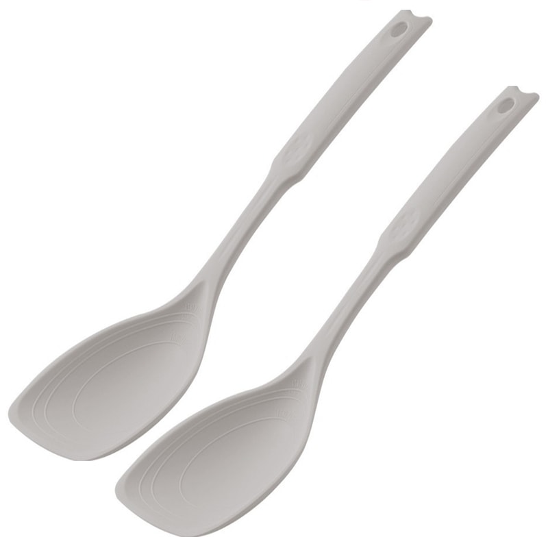 Silicone Mixing Spoon with Non Slip Round Handle Versatile Cooking Utensil for Stirring & Scooping