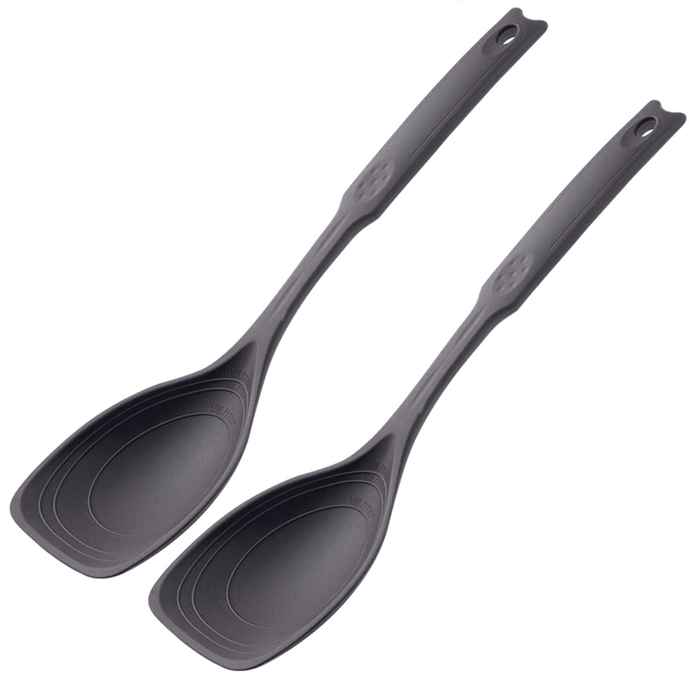 Silicone Mixing Spoon with Non Slip Round Handle Versatile Cooking Utensil for Stirring & Scooping