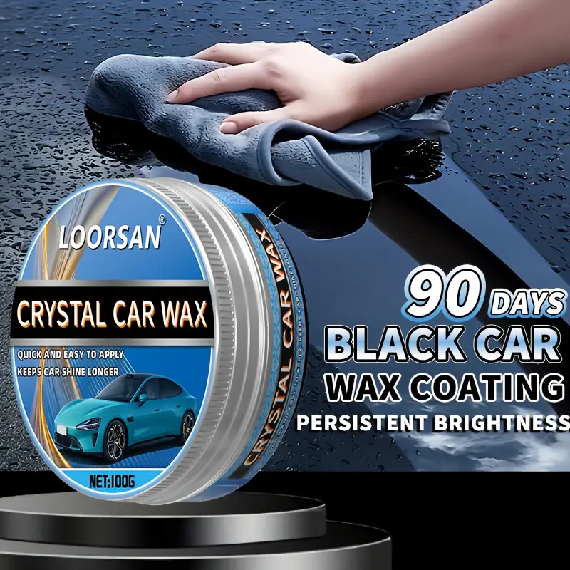 Premium Black Car Wax & Polish Kit Removes Scratches Adds High Gloss Protection and Enhances Brightness for a Deep