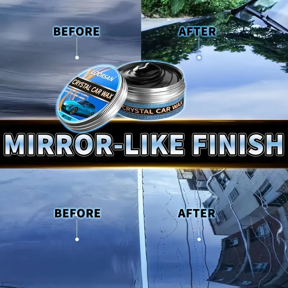 Premium Black Car Wax & Polish Kit Removes Scratches Adds High Gloss Protection and Enhances Brightness for a Deep