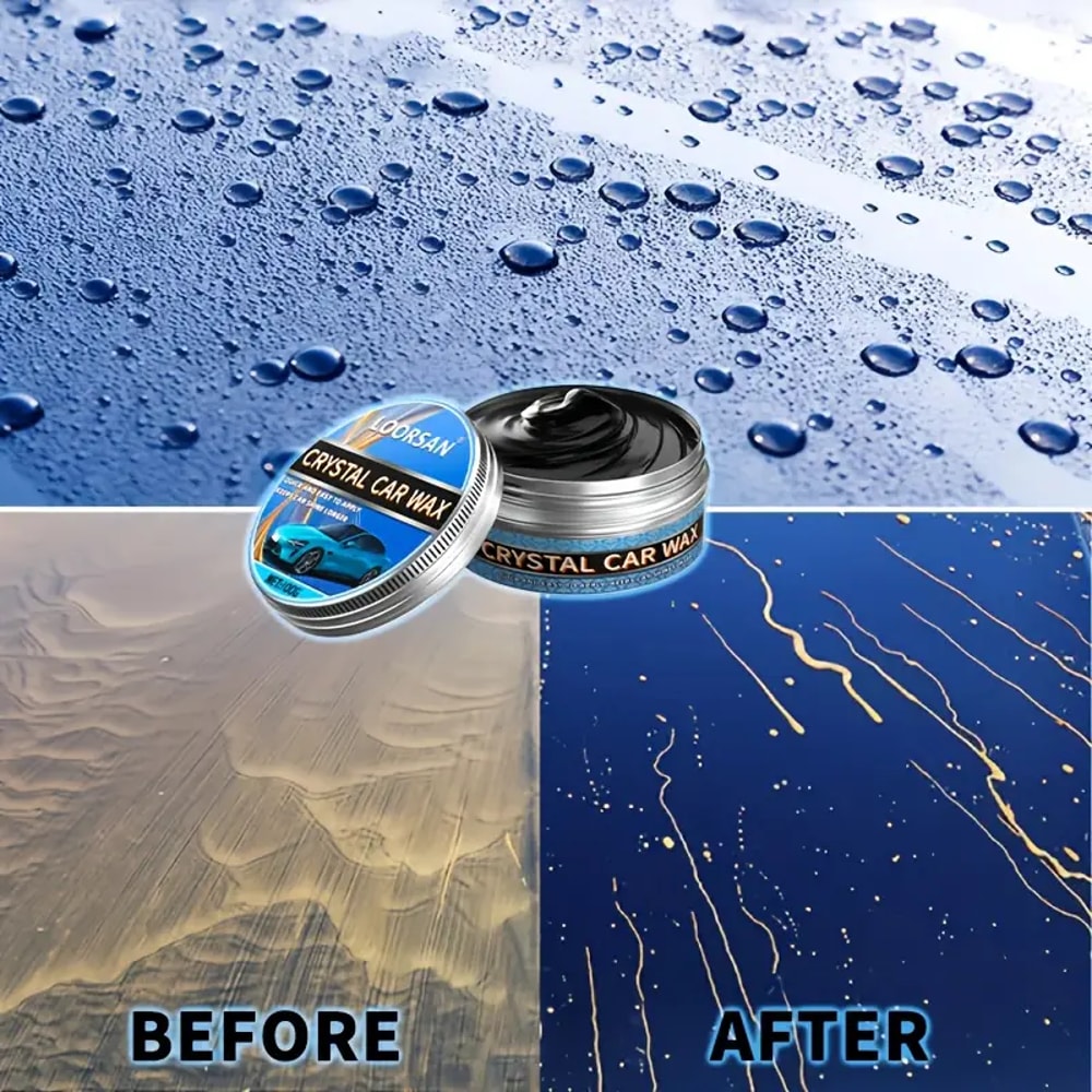 Premium Black Car Wax & Polish Kit Removes Scratches Adds High Gloss Protection and Enhances Brightness for a Deep